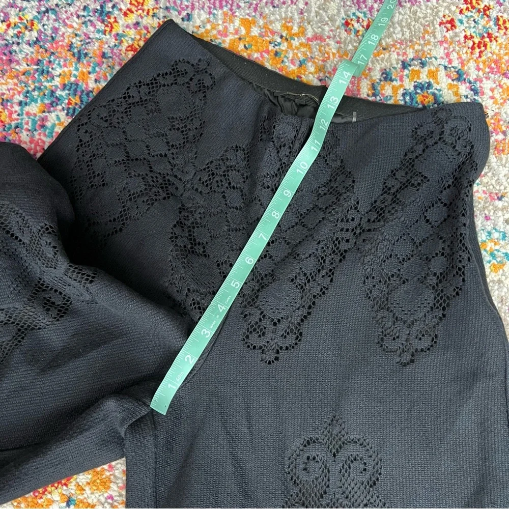 Kobi Halperin Black‎ Eyelet Wide Leg Lined Black Pants Sz Small